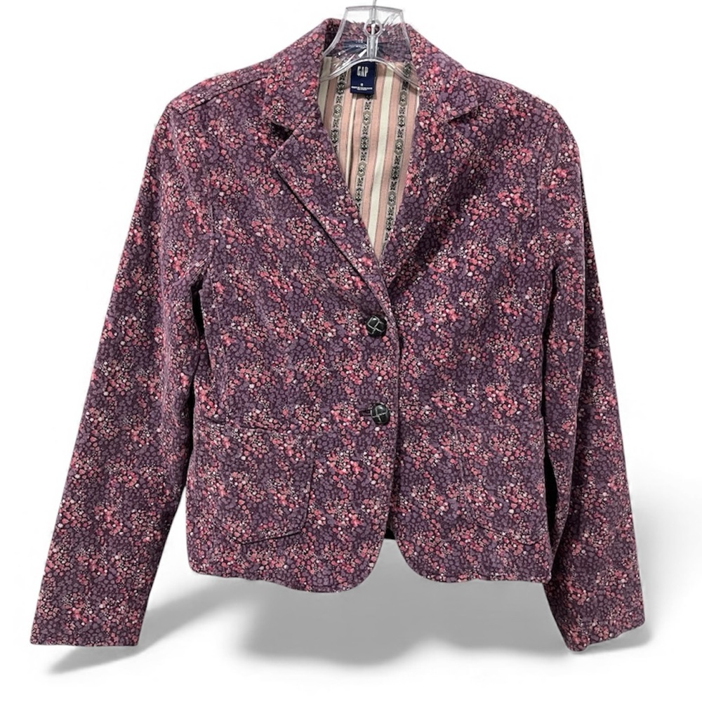 Vintage Y2K Gap Stretch Floral Corduroy Blazer